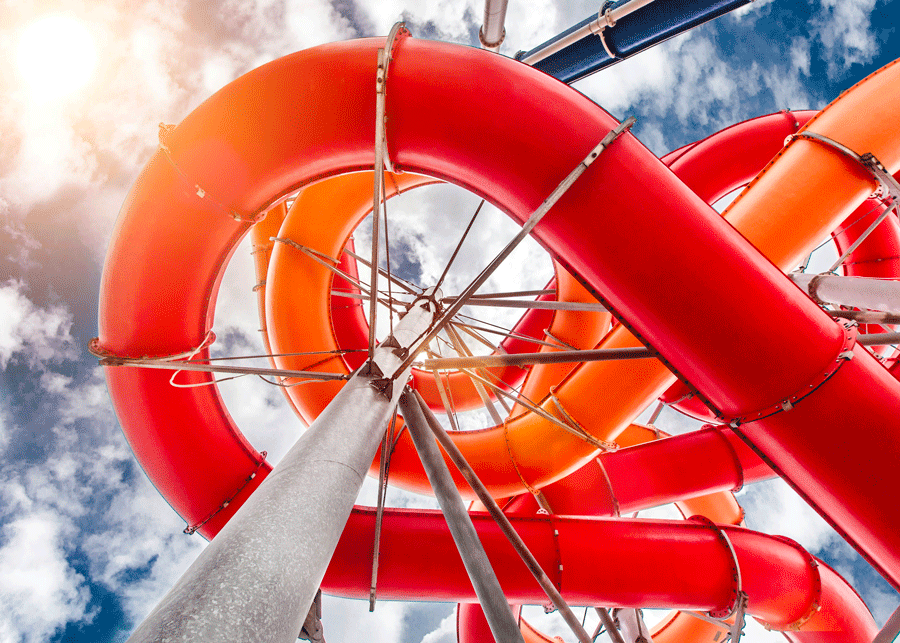 Toboggan lors de notre test et avis sur Aqualibi